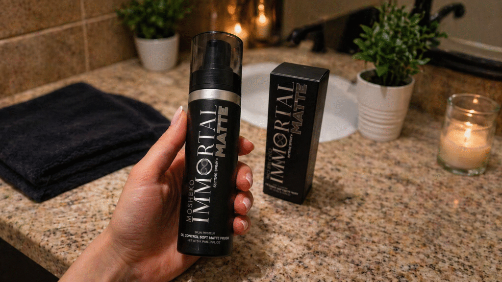 Why Does My Makeup Look Dry? Causes and How to Fix It 2 Immortal matte setting spray