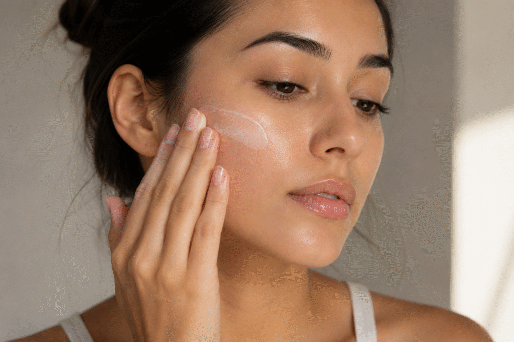 Why Is My Makeup Cakey? Here's What Might Be Causing It 4 A girl applying primer