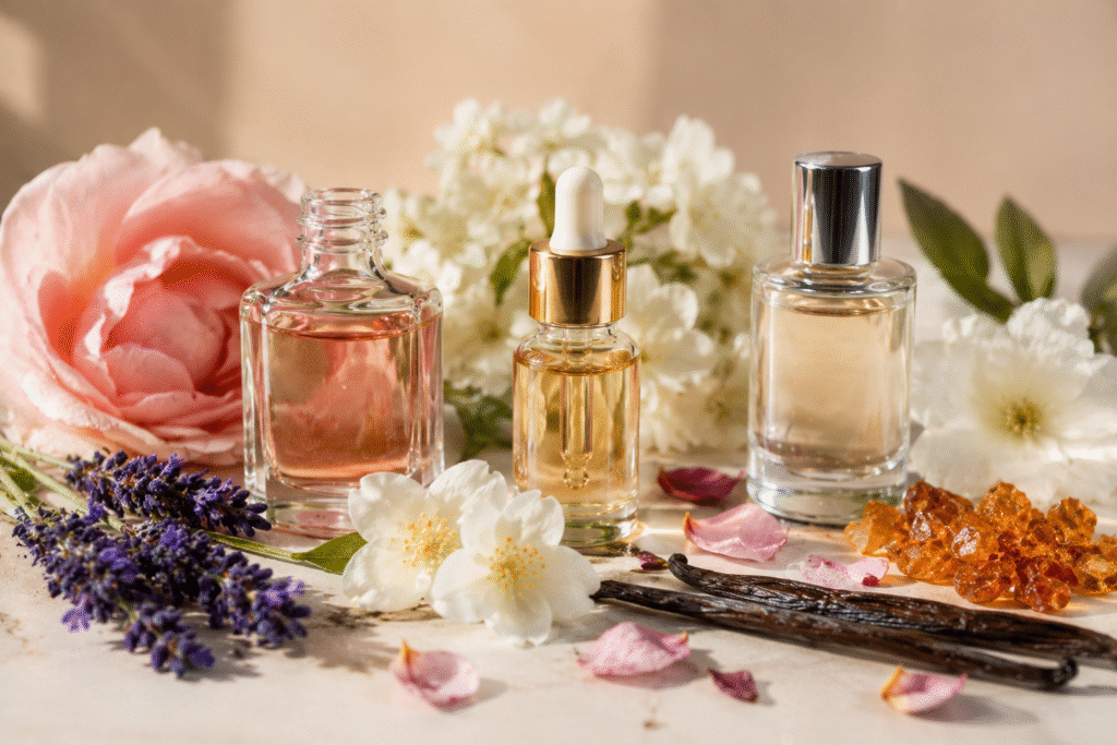 Fragrance ingredients commonly used in skincare products
