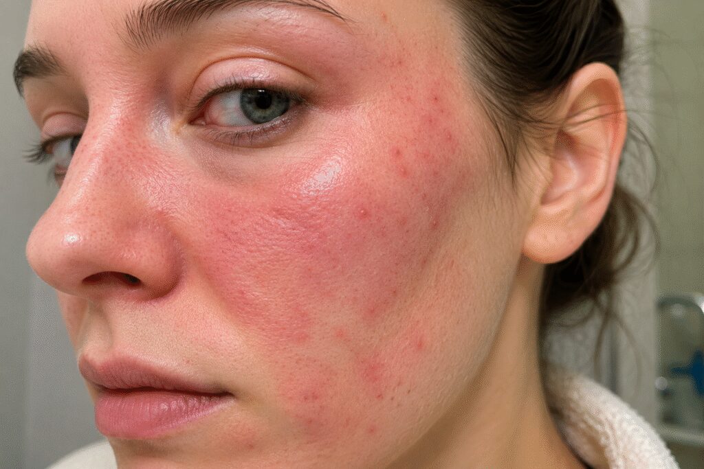 Allergic reaction from skincare products