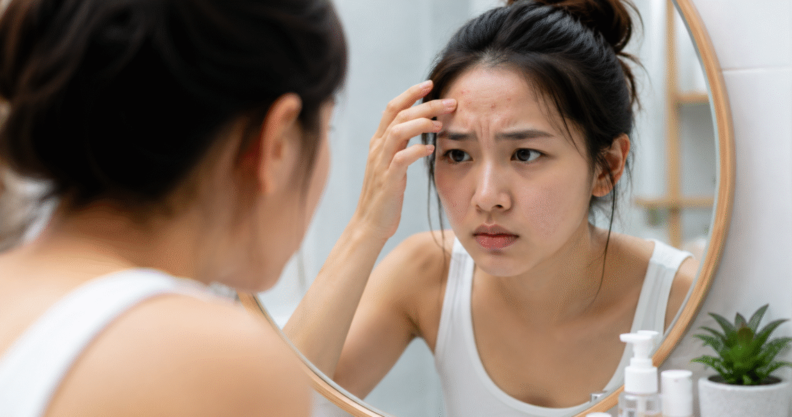 How to get rod of forehead acne