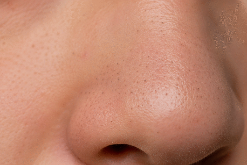 Close up photo of blackheads