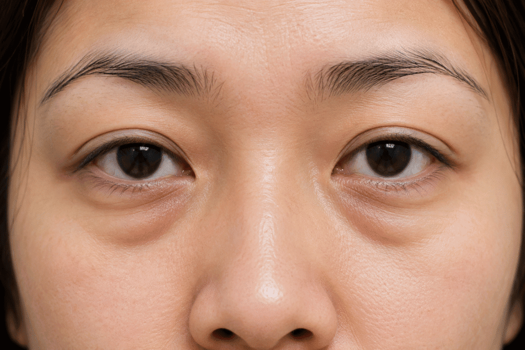 Close up photo of puffy eyes