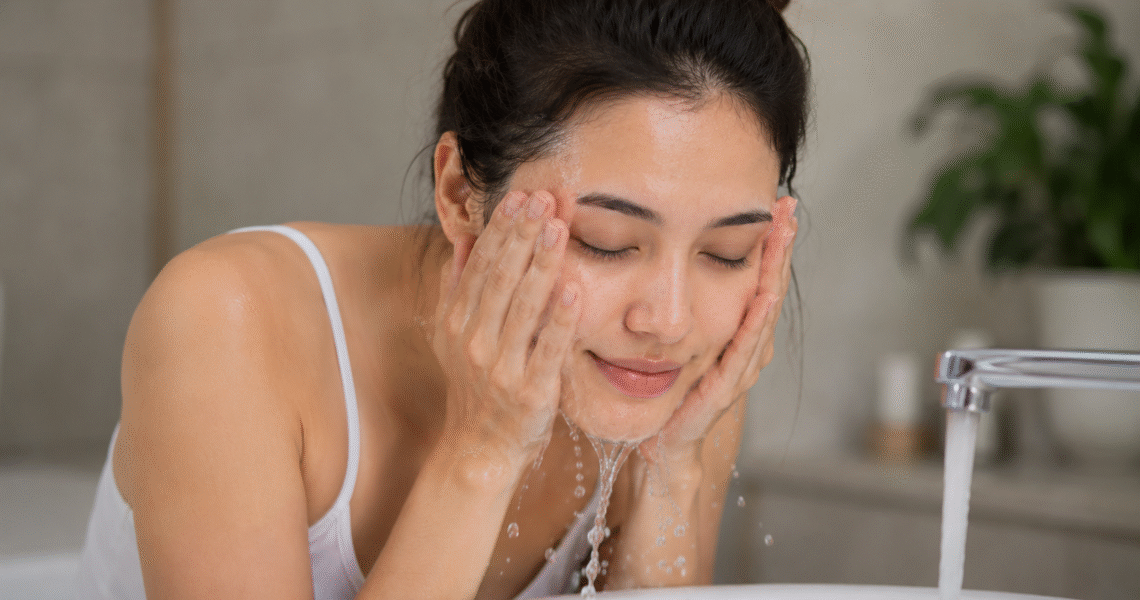 can you wash your face with just water​
