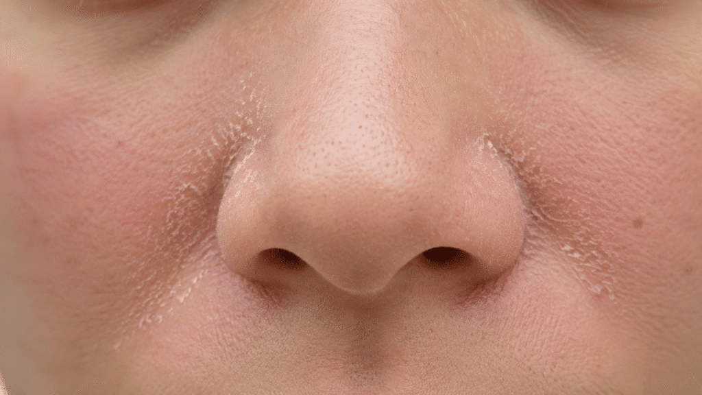 Dry Skin Around Nose: What Causes It and How to Treat It 1 Dry, flaky skin around the nose.