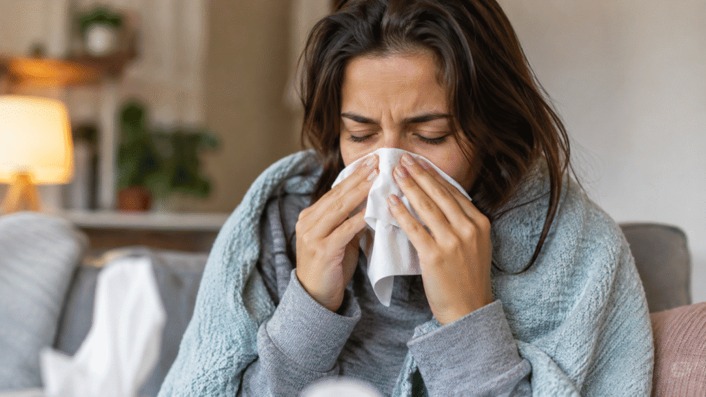 Dry Skin Around Nose: What Causes It and How to Treat It 4 Woman applying moisturizer to dry skin around her nose.