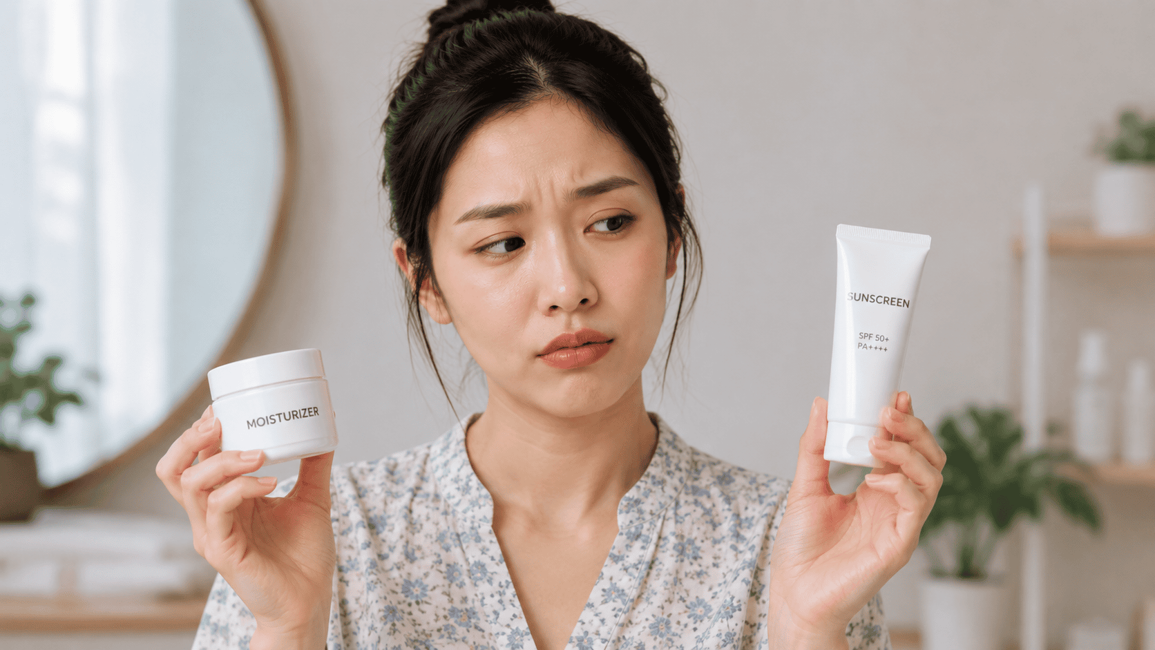 Moisturizer before or after sunscreen