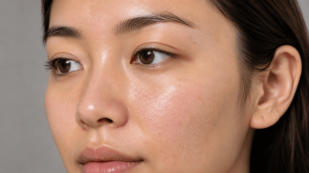 Moisturizer Before or After Sunscreen: What Goes First? 6 Close up photo of combination skin