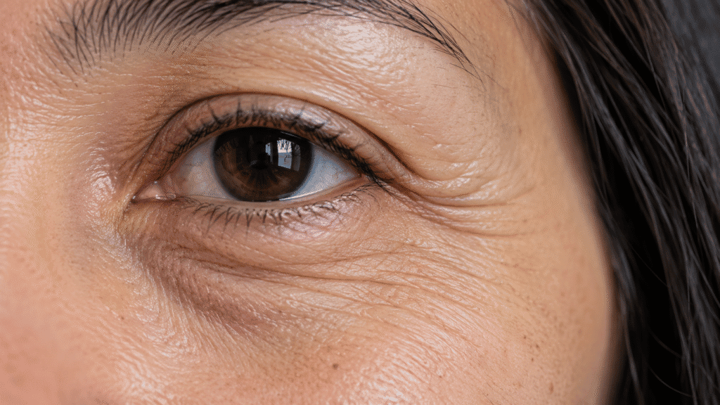 How to Get Rid of Wrinkles Under Eyes 1 Close up photo of under eye wrinkles
