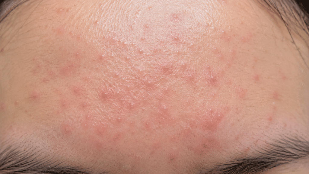 Close up photo of fungal acne