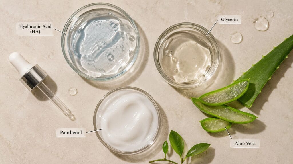 Skin Care Line for Sensitive Skin: Discover a Gentler Approach to Beauty With Mosheko Cosmetics 3 Flat lay image of skincare ingredients