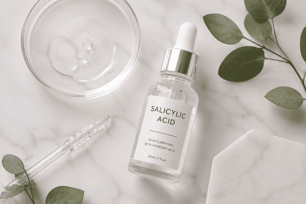 Flat lay image of salicylic acid